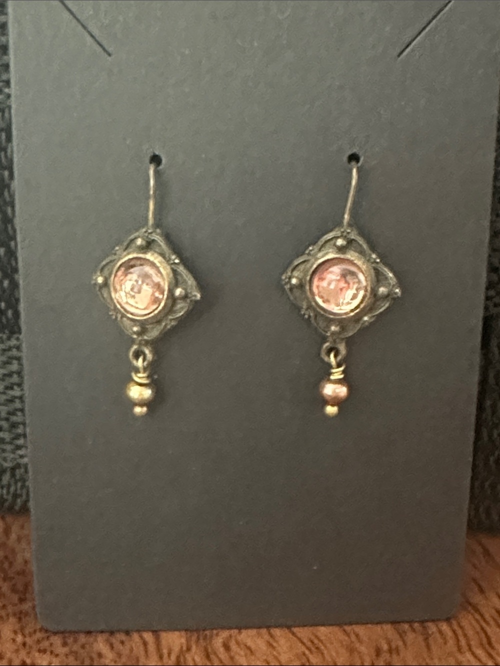 Delicate Pink Crystal Drop Earrings